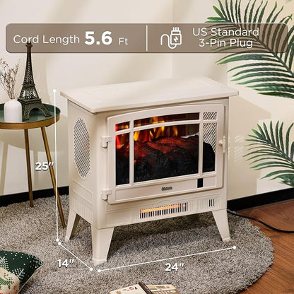 TURBRO Suburbs 25" WiFi Electric Fireplace Infrared Heater - Image 6