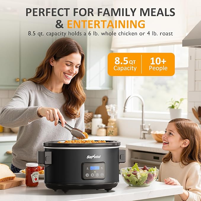 Sunvivi 8.5 Quart Programmable Slow Cooker: Multi-Cooker Food Warmer - Image 3
