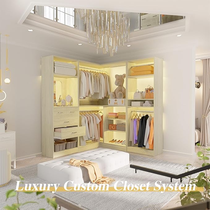 Unikito 86 Inch Closet System, 3 Sets Corner Closets Organizer - Image 4