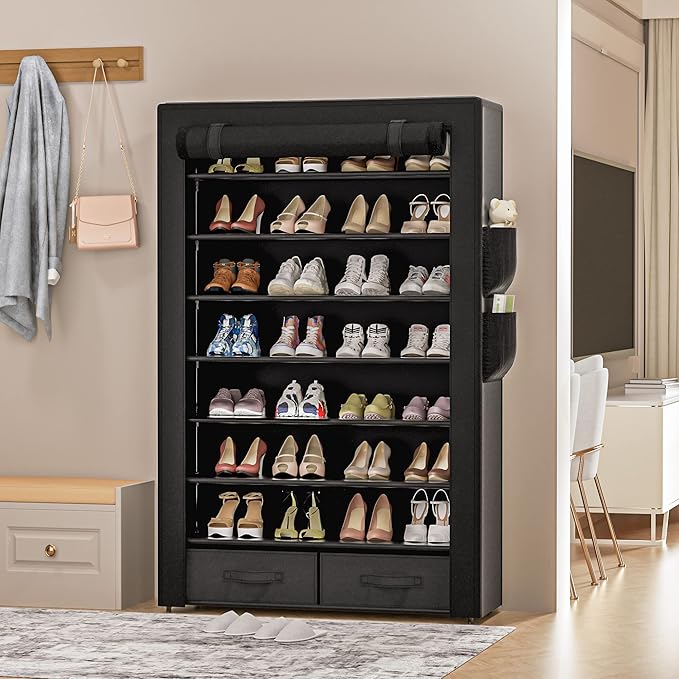 OYREL Tall Shoe Rack Dustproof Cabinet Large Capacity 8 Tier Shoe Organizer - Image 7
