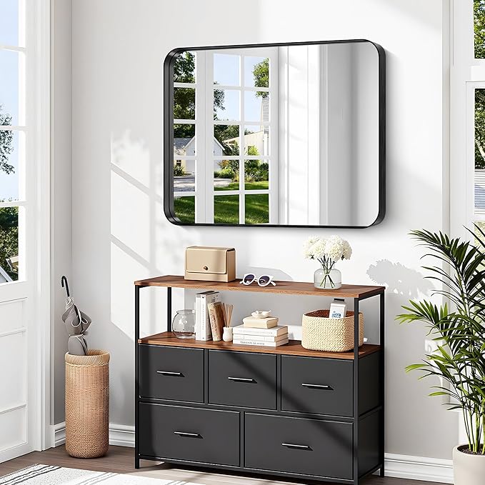 CIRCUMI Black Bathroom Mirror, Rounded Corner, Tempered Glass, Mirror - Image 5