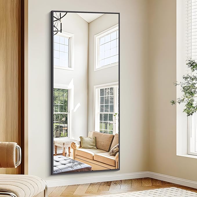 Black Bathroom Mirror for Wall, 72x30 Inch Rectangle Mirrors - Image 4