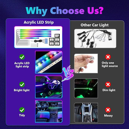 Dreamcolor Acrylic Interior Car Lights, AMKI Car LED Strip Light - Image 5
