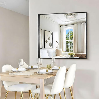 CIRCUMI Black Bathroom Mirror, Brushed Finish, Tempered Glass, Mirror - Image 6