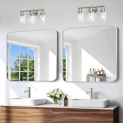Silver Bathroom Mirror, 36 x 36 Inch Square Mirrors - Image 5