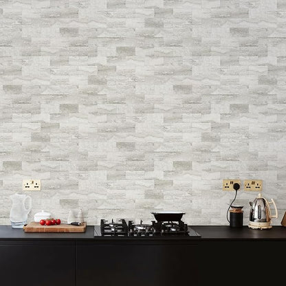 Vamos Tile 100-Piece Matt Beige Mixed Grey Slate Peel and Stick Backsplash - Image 6