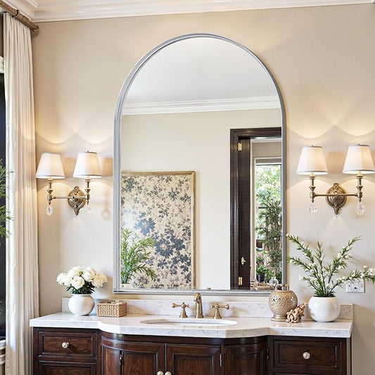 Arched Mirror 26"x38", Bathroom Mirror, Wall Mounted Vanity Mirror by AntokMirror