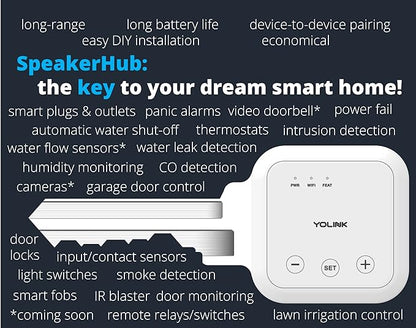 YoLink LoRa Smart Door Sensor Starter Kit: SpeakerHub Audio Hub & Door Sensor - Image 7