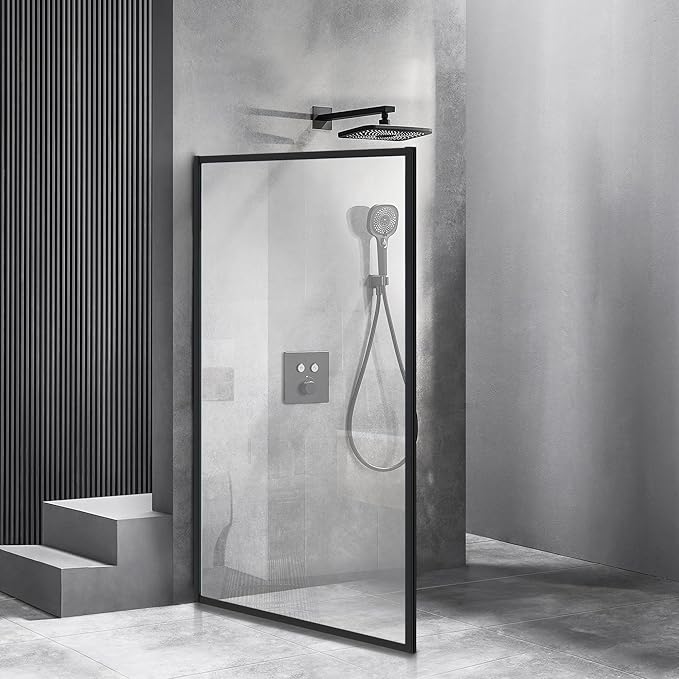 Shower Framed Glass Panel, 5/16" Tempered Glass Shower Door, Fit - Image 8