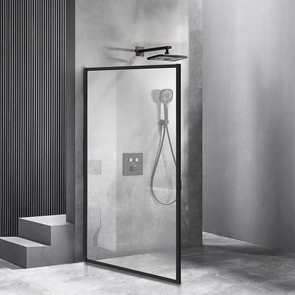 Shower Framed Glass Panel, 5/16" Tempered Glass Shower Door, Fit - Image 8