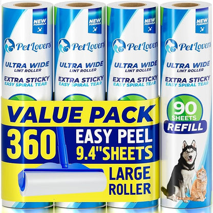 PetLovers Extra Sticky Floor Lint Roller 4 Pack of Refills Only by PetLovers