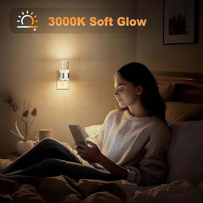 JandCase Night Light, Night Lights Plug into Wall, 3000K Warm White LED - Image 5