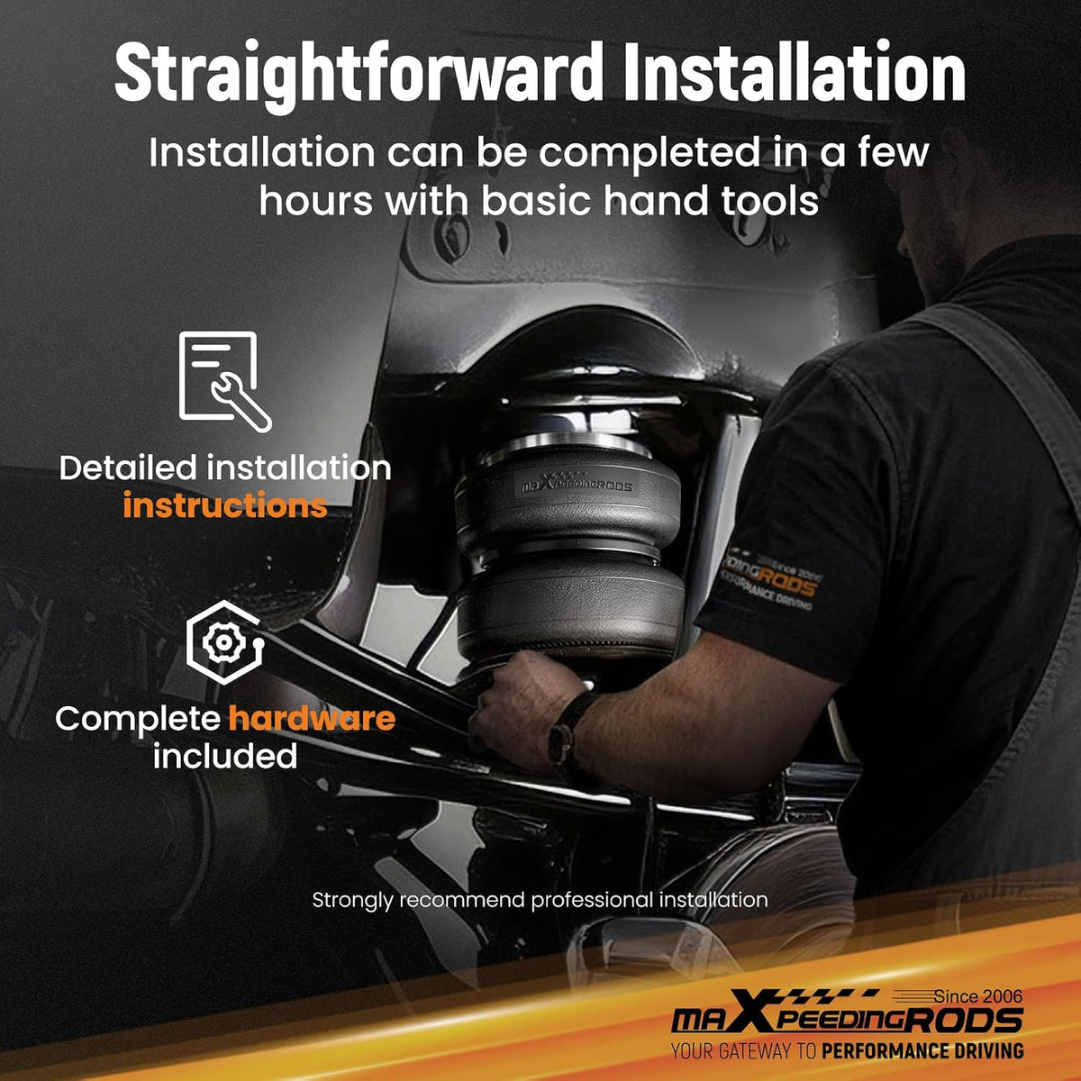 maXpeedingrods 5000 lbs Rear Air Suspension Kit Bags for GMC Sierra 2500 HD