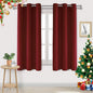 DWCN Christmas Curtains 63 Inch Length, Burgundy Red Blackout Curtains by DWCN