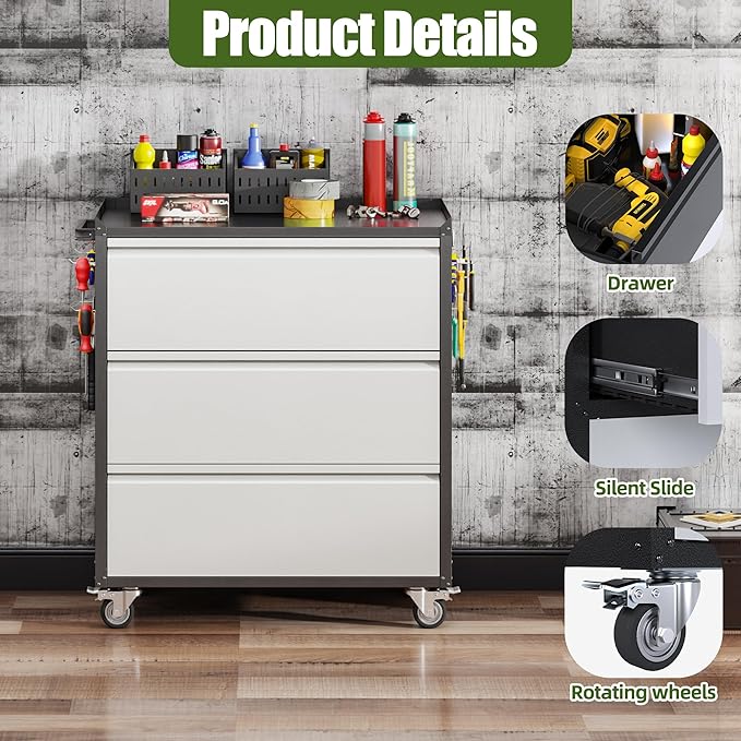 3 Drawers Garage Storage Cabinet - Image 6