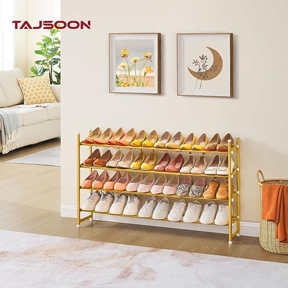 Tajsoon Expandable Shoe Rack for Closet 4 Tier, 29“-41“Adjustable & Stackable - Image 8