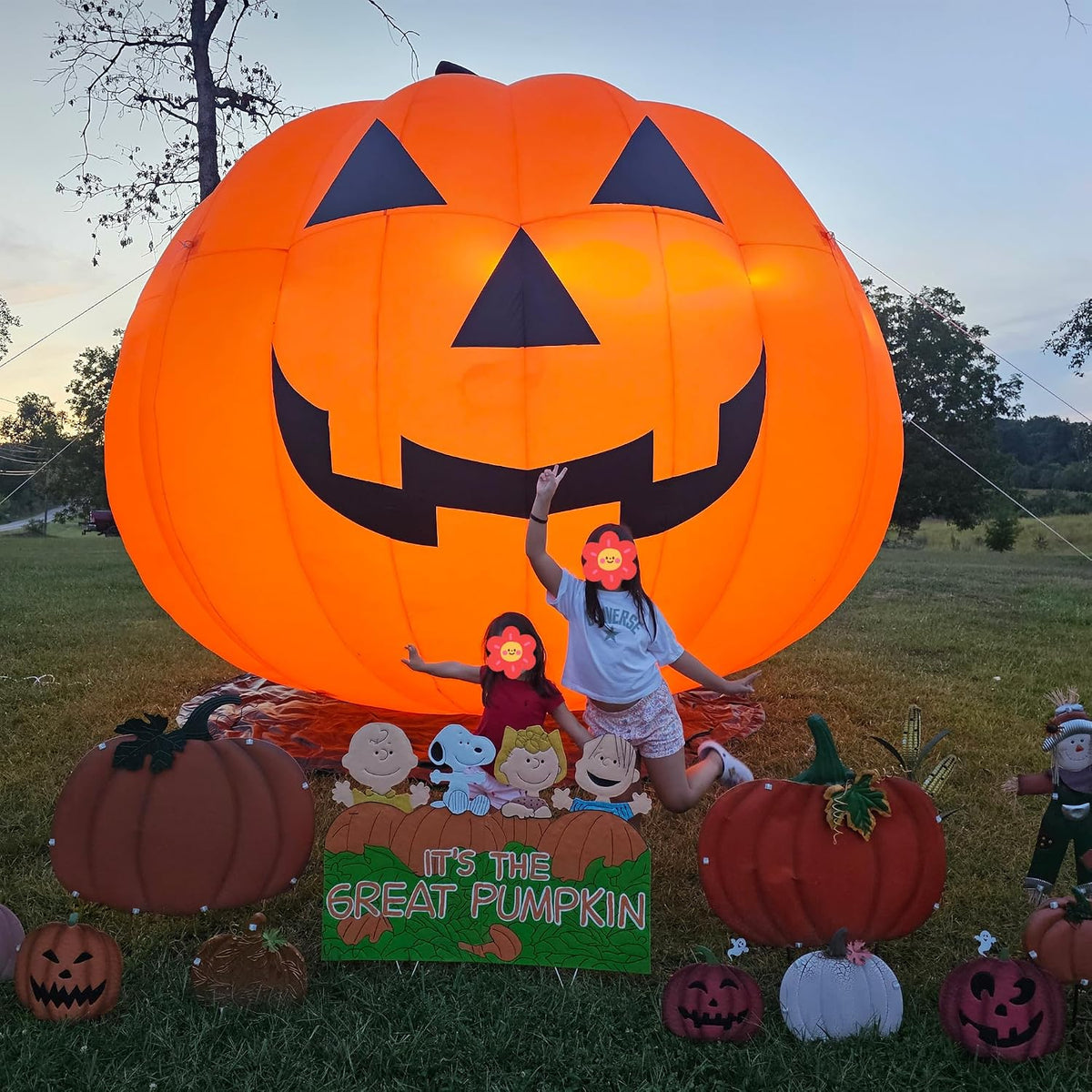 Giant 10Ft Halloween Inflatables Pumpkin Decorations, Blow Up Yard Decoration...