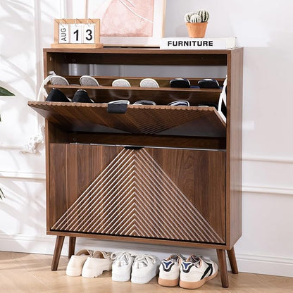 Shoe Cabinet Storage, Farmhouse Freestanding Organizer by OAKVIVOElegantLifestyle