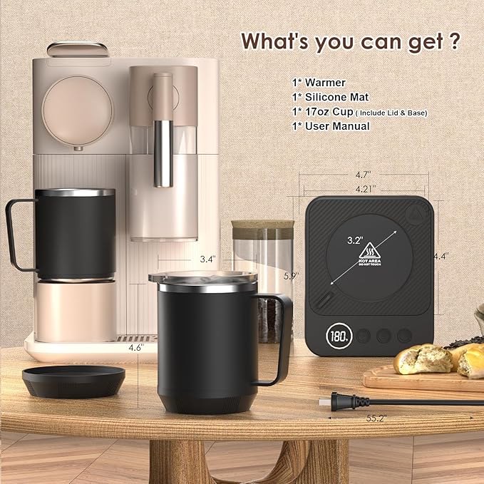 Coffee Mug Warmer & Mug Set for Desk, Smart Coffee Cup Warmer - Image 7