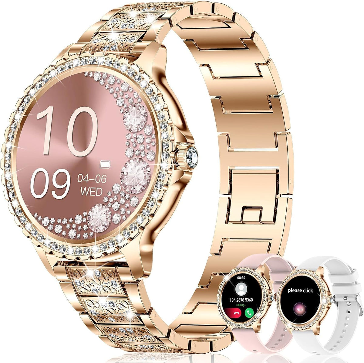 smart watches for women(make/answer call) with diamond:1.32" fitness, main product view