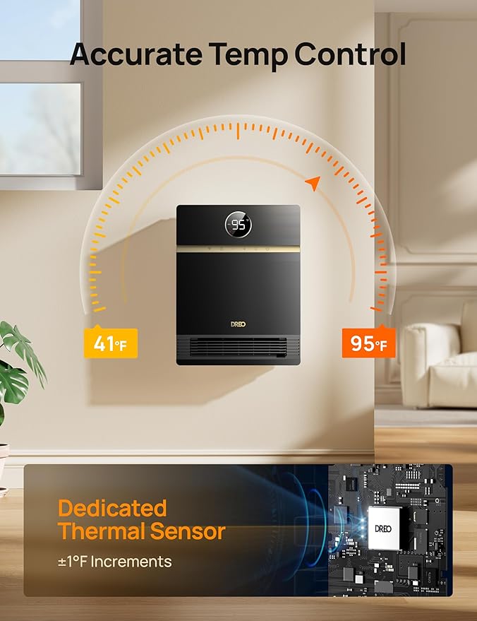 DREO Smart Wall Heater, IP24 Electric PTC Space Heater - Image 6