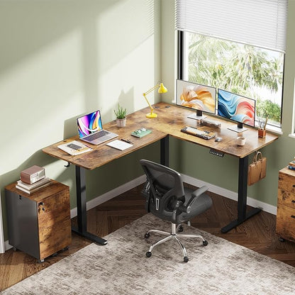 DEVAISE L Shaped Standing Desk Adjustable Height, Dual Motor Electric Corner - Image 2
