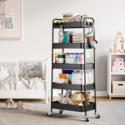 TOOLF 5-Tier Metal Rolling Cart - Image 8