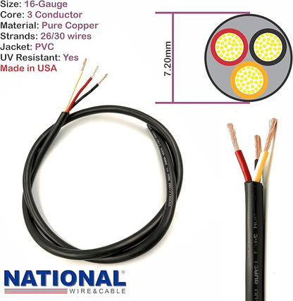 NATIONAL Wire & Cable – 16 AWG 3-Conductor Premium Copper Wire, 100 ft - Image 2