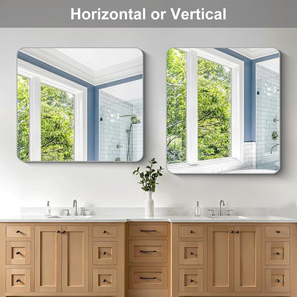 36x40 Inch Silver Bathroom Mirror, Metal Framed Silver Rectangle Mirrors - Image 7