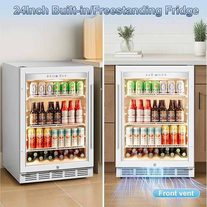 Beverage Refrigerator, 4.9 Cubic Feet Undercounter/Freestanding 24 Inch - Image 3
