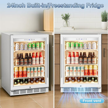 Beverage Refrigerator, 4.9 Cubic Feet Undercounter/Freestanding 24 Inch - Image 3