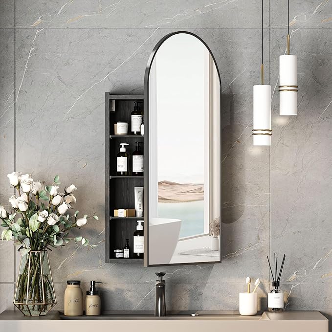 Black Arched Medicine Cabinets by Mepplzian