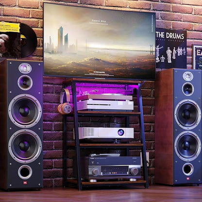 4-Tier AV Media Stand with Power Strips, Heavy Duty Stereo Cabinet Stand with - Image 9