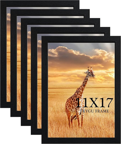 TKYGU 11x17 Picture Frame Set of 5, Wooden Frame 11x17 Wall Gallery Poster by TKYGU