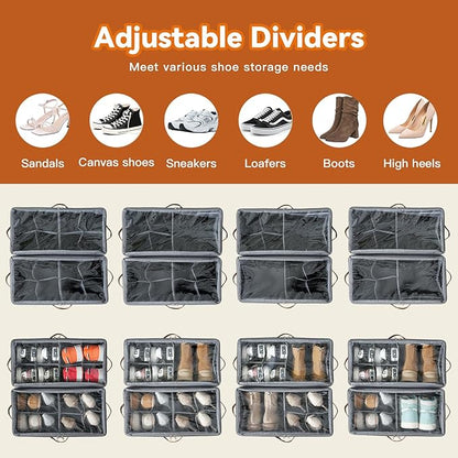 4 Pack Shoe Organizer for Closet, Foldable Shoe Storage Organizer - Image 4