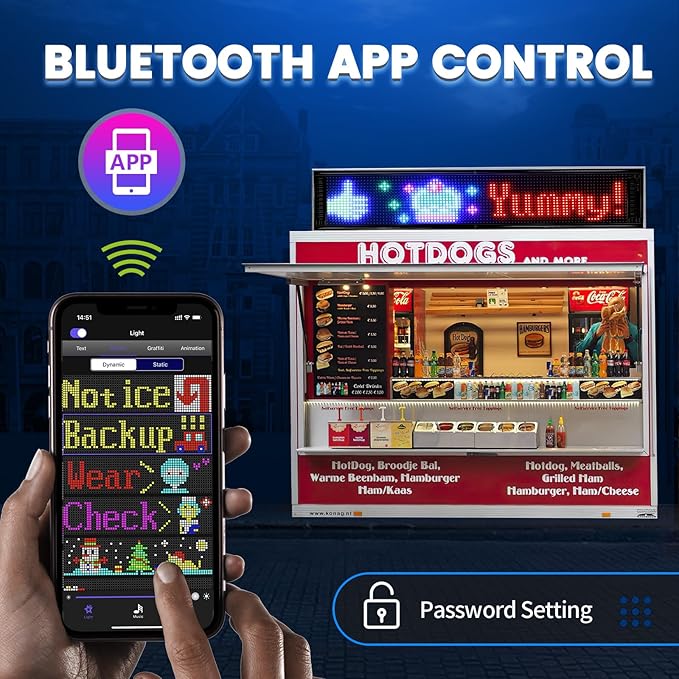 Rayhome Large Programmable LED Sign, Scrolling Bluetooth APP Control Custom - Image 5