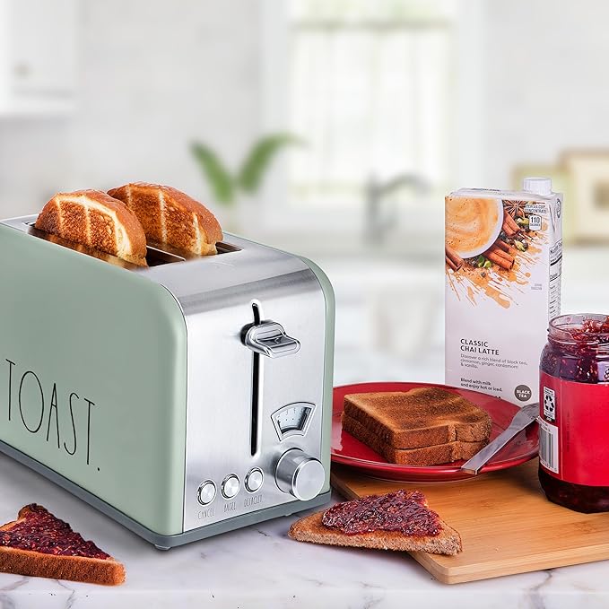 Rae Dunn Toaster, Stainless Steel 2 Slice Square Toaster, Wide Slot - Image 5