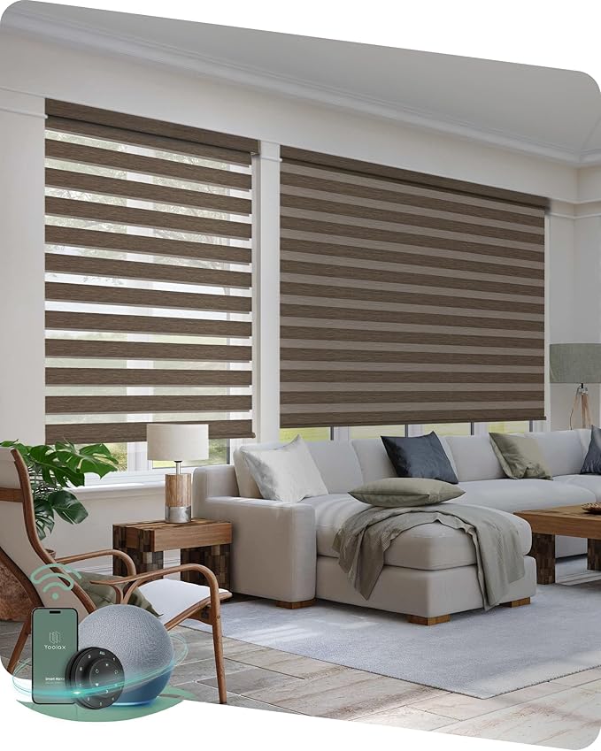 Yoolax Motorized Zebra Blinds Compatible by Yoolax