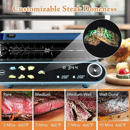 COSTWAY Panini Press, 1200W Sandwich Maker - Image 3