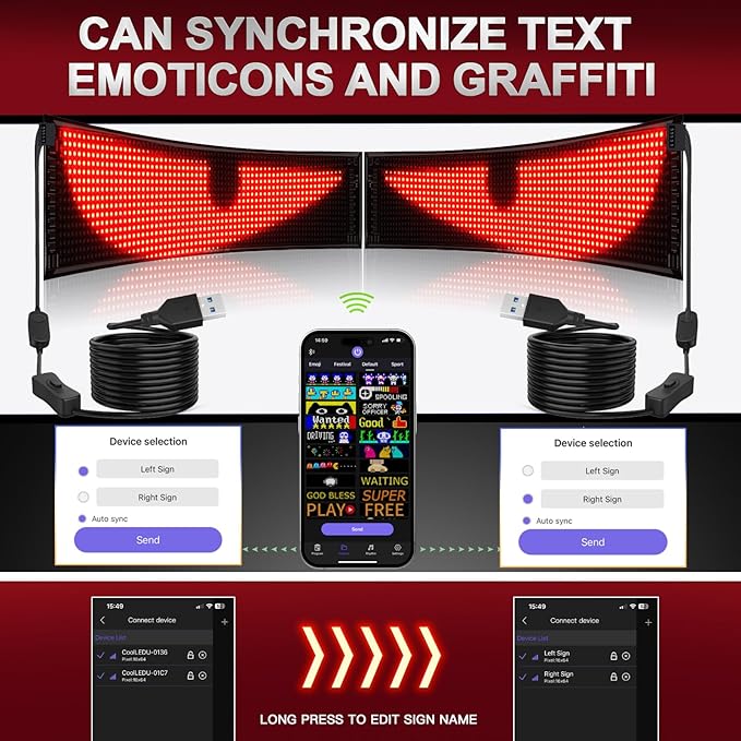 Rayhome Synchronize Multiple Devil Eyes Light, Programmable LED Display - Image 3