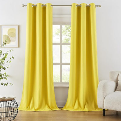 DUALIFE Yellow Blackout Curtains by DUALIFE
