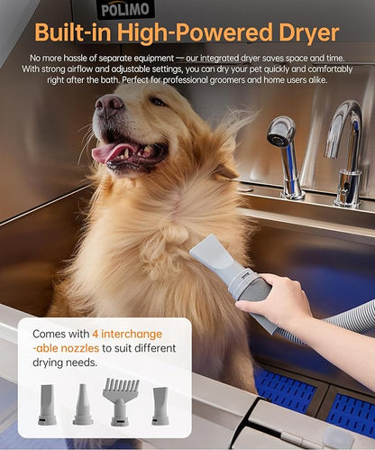 POLIMO Dog Wash Station with Pet Dryer & LED, Professional Dog Bathing Station - Image 2