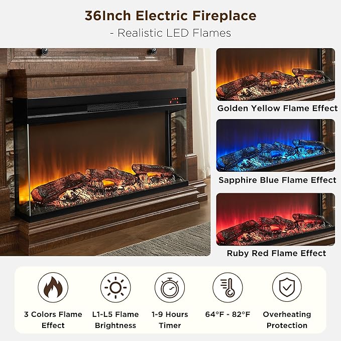 OKD 52 Inch Electric Fireplace - Image 4