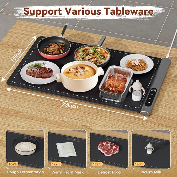 Upgrade Graphene Warming Mat for Food, Food Warming Mat for Countertop - Image 5