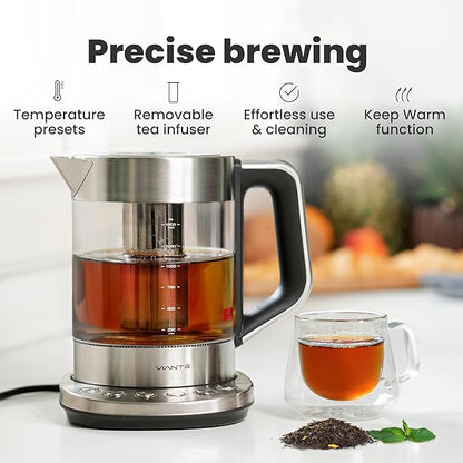 Vianté Electric Kettle With Infuser. No Plastic In Contact With Water. Hot Tea - Image 2