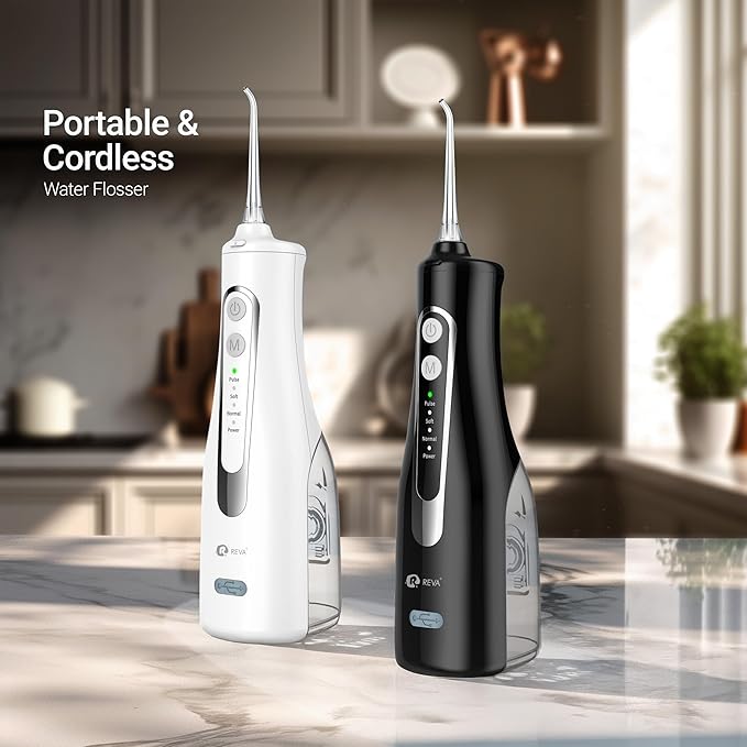 R REVA Cordless Water Flosser for Teeth, Gums & Braces – 4 Modes, 300ML Tank - Image 8