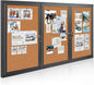 Enclosed Bulletin Board Lockable, 3 Doors Weatherproof Outdoor Noticeboard by EnclosedBulletinBoard