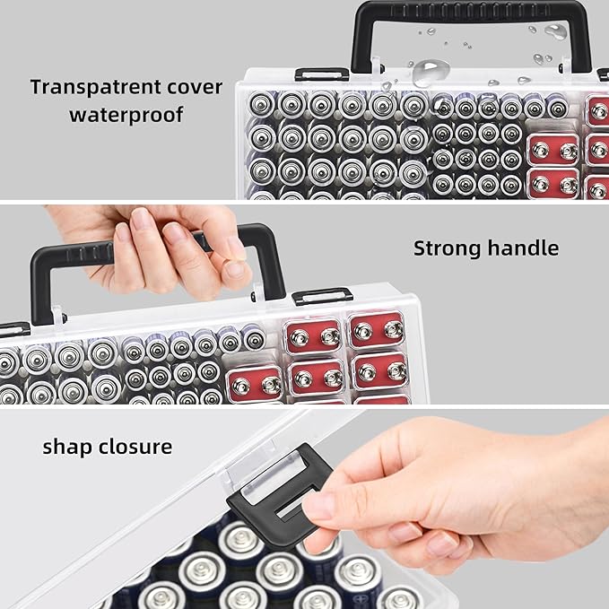 RISOU Battery Organizer Storage Case, Stores More Than 95 Batteries - Image 4