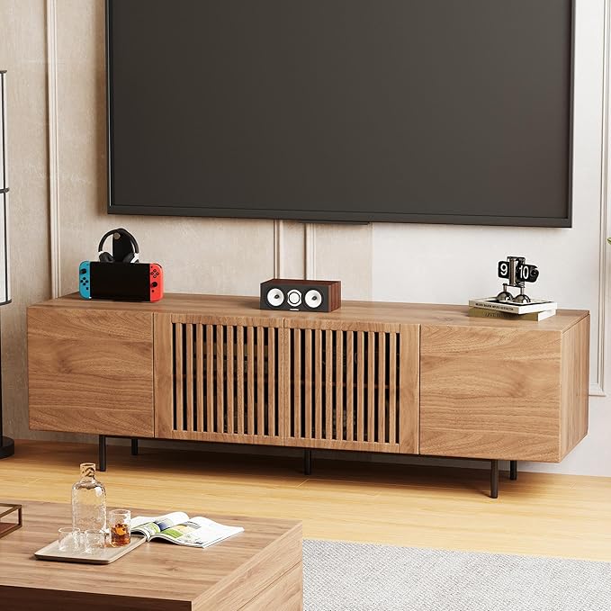 gaoyangjiaju 70.87" Mid Century Modern TV Stand, Walnut Media Console - Image 7