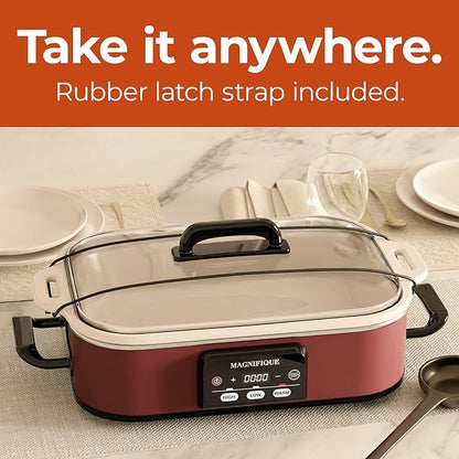 Magnifique 4 Quart Casserole Digital Slow Cooker, Premium Ceramic Bakeware - Image 5